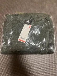 UNIQLO オリーブ色 XL コットンスラブクルーネックセーター