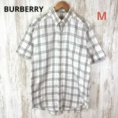 バーバリーロンドン ホース ロゴ刺繍 チェック BD ボタンダウン 半袖 シャツ