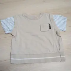 ストライプ袖デザイン Tシャツ 95-105cm