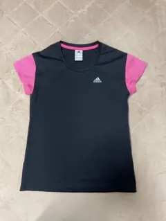 adidas 黒/ピンク ショートスリーブ Tシャツ Mサイズ