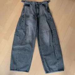 ダークブラウン ワイドレッグデニム デニム