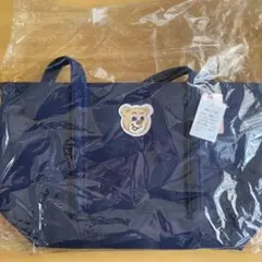 FEILER オールドテディ ワッペントートバッグ　ネイビー／大　新品
