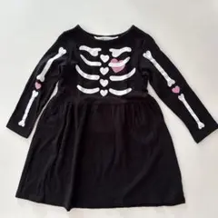 H&M スケルトンプリント ガイコツ ワンピース 2-4歳