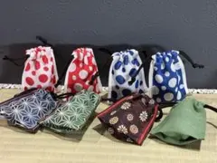 【８枚セット②】【４枚売りも可】ミニミニ巾着　畳縁　新品　小物　プレゼント　和