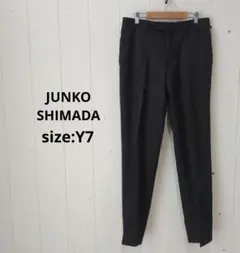 ジュンコシマダ 高身長向け Y7 ストライプ ブラック スーツスラックス メンズ