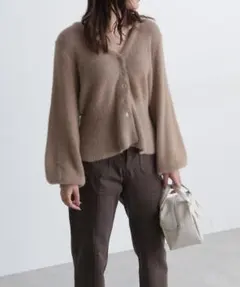 FREES MART ショート シャギー ペプラムニットカーディガン