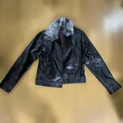 ネオお兄系 y2k アーカイブ 光沢 ファー 中綿 シングルライダースジャケット Archive leather jackt y2k お兄系 - メルカリ