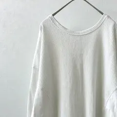 前後2way カットソー 長袖 ワッフル素材 サイドスリット シンプル ゆったり