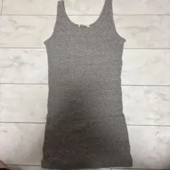 グレー コットン混紡 タンクトップ