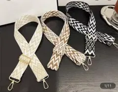 新品　ショルダーストラップ　金具　ゴールド　グレー