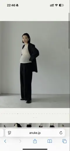 (新品未使用) anuke Reha Tuck マタニティウェア ànuke online store（アンヌーク） / 【Reha.】Tuck Wide