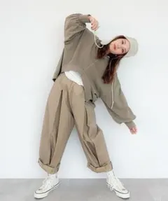 ニコアンド　ガーメントダイ2WAYプルオーバー