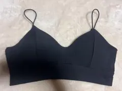 未使用　見せブラ　ブラック リブ編み ブラトップ