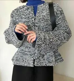 メランジペプラムカーディガン