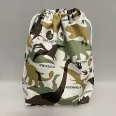 ハンドメイド　コップ袋　マチあり　(65) 恐竜柄