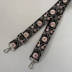 ハンドメイド　インド刺繍リボン　スマホショルダーストラップ　8-3