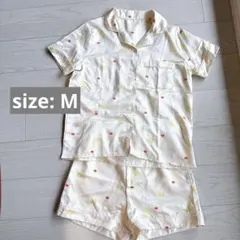 GU ポケモン サテンパジャマ ルームウェア 半袖 Ｍ　レディース