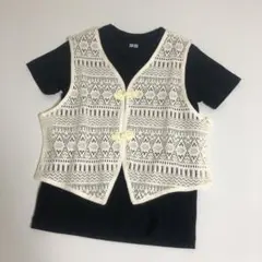 かぎ編み　ベスト　クロシェ