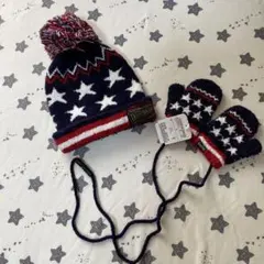 Daddy Oh Daddy 星柄 ニット帽と手袋セット