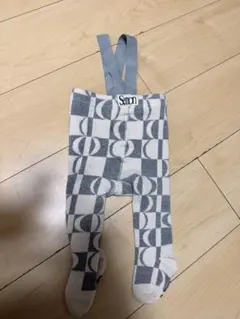 Semon ベビー タイツ サスペンダー付き グレー 幾何学模様