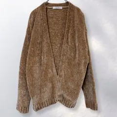 バックナンバー ニットカーディガン 羽織り ボタンレス シンプル M《i586