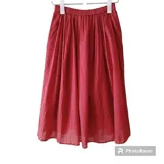 UNIQLO ユニクロ 【M】ひざ丈スカート フレア 美品 レディース USED