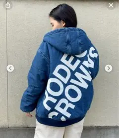 WEB限定）ビッグロゴデニム中綿フードブルゾン