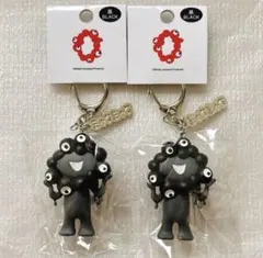 黒ミャクミャクプレート付きキーホルダー 2個セット