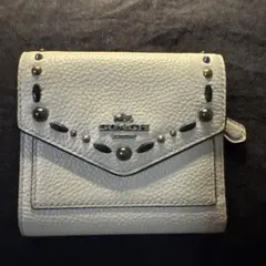 美品 COACH コーチ フラワーモチーフ ショルダーウォレット73569 青