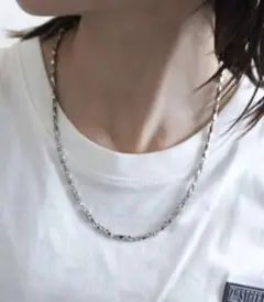 calmila 金属アレルギー対応 シルバー チェーンネックレス 60cm