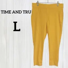 TIME AND TRU【L】イエロー パンツ ゴム 後ろポケット ヴィンテージ