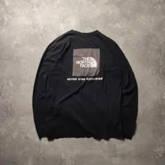 THENORTHFACEノースフェイスロンTボックスロゴブラック黒カットソーL