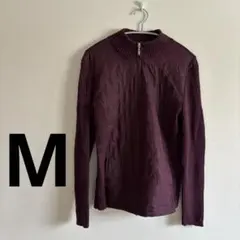 美品✨Croft&Barrow 【M】バーガンディ ハイネック 袖ニット