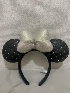 ミッキー耳カチューシャ 黒キルティング