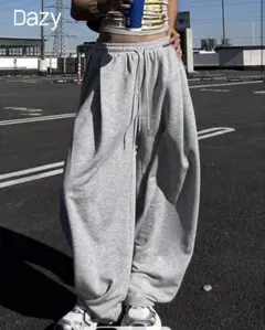 スウェット ワイドパンツ