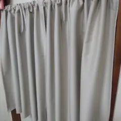 ⭐カフェカーテン遮光： 白っぽいグレー：幅約90㎝X丈約90㎝…2枚⭐