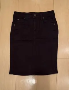 【日本製】Lee デニム タイトスカート ブラック オーガニックコットン Sのサムネイル