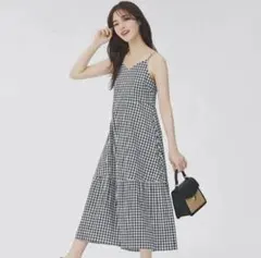 GU ギンガムチェック キャミ ワンピース