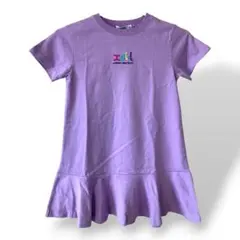 新品タグ付 X-girl Stages カラフルロゴ刺しゅうワンピース 120のサムネイル