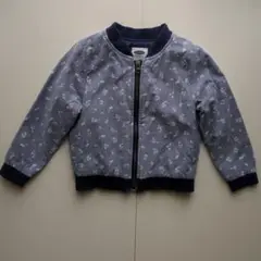 花柄ネイビー中綿ジャケット