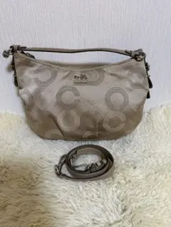 COACH　ワンショルダーバッグ　オプアート　キャンバス　15929
