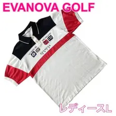 EVANOVA GOLF ミズノ 半袖 ロゴ刺繍 コットン ポロシャツ Lのサムネイル