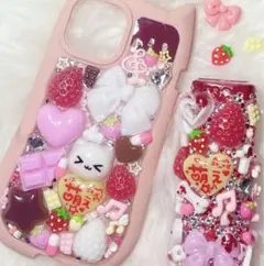 iPhone15 ケースデコ チョコ萌えおむらいす♡ 平成女児