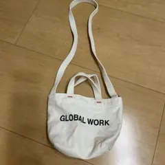 GLOBAL WORK キャンバス ショルダーバッグ ホワイトのサムネイル