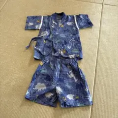 甚平 男の子 90cm ブルー系 動物柄 夏祭り 花火大会