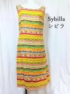 美品 Sybilla シビラ リネン100% ワンピース 花柄 Aライン M - メルカリ