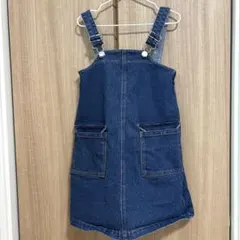 デニム ジャンバースカート ウエスト調整可能