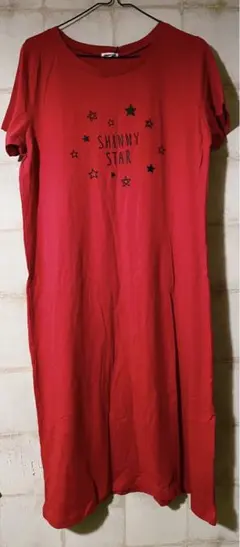 E*)様 赤のロングシャツワンピース