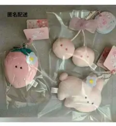 つぶらな瞳のいちごフェア ぴんくいちご　うさぎおはな　仲間達おはなみ　さくらんぼ