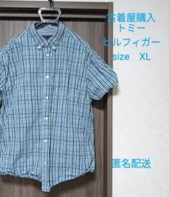 ヒルフィガー 半袖シャツ XL チェック柄